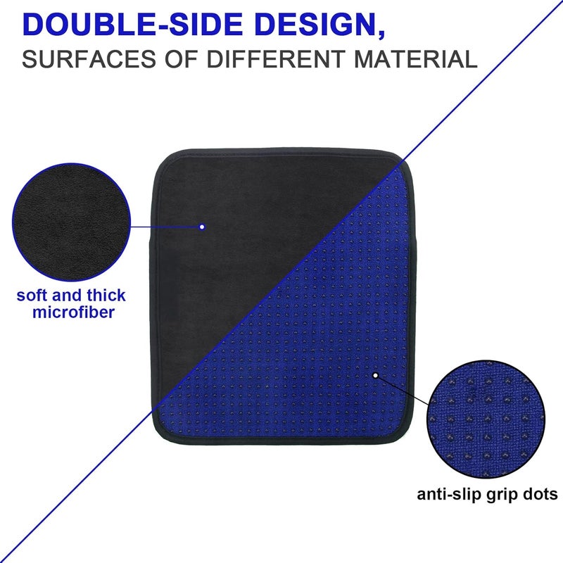 Anglekai 3 Pack Bowling Ball Towels, 10" x 8" Microfiber Bowling Shammy Accessories with Easy-Grip Dots Non-Slip (Blue) - Image 3